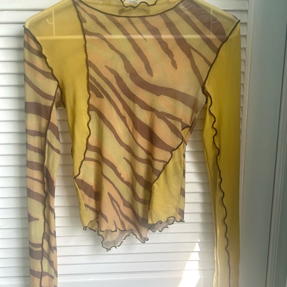 Urban Outfitters Animal Print Sheer Top